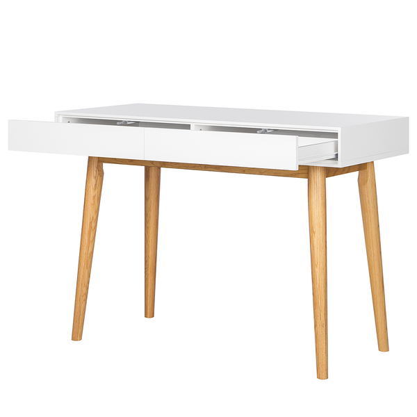 Schreibtisch LINDHOLM 2 Schubladen - Weiß / Eiche