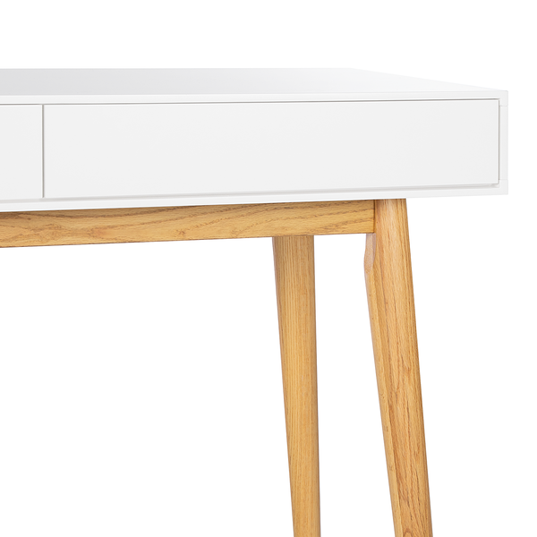 Schreibtisch LINDHOLM 2 Schubladen - Weiß / Eiche