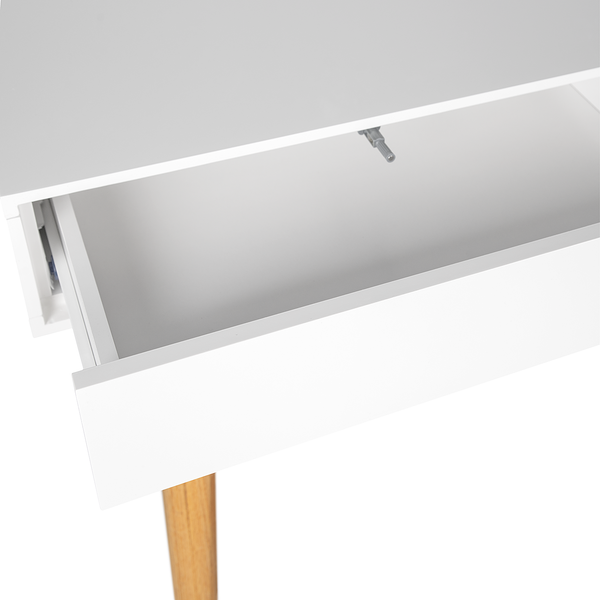 Schreibtisch LINDHOLM 2 Schubladen - Weiß / Eiche