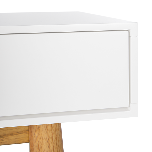 Schreibtisch LINDHOLM 2 Schubladen - Weiß / Eiche
