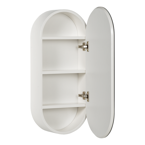 Spiegelschrank LINDHOLM oval - Weiß
