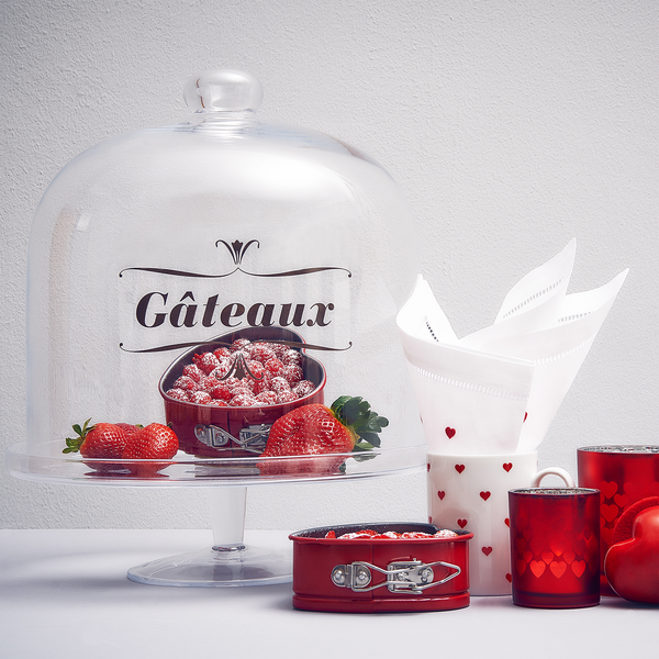 Backform SWEETHEART - Stahl - Schwarz / Rot