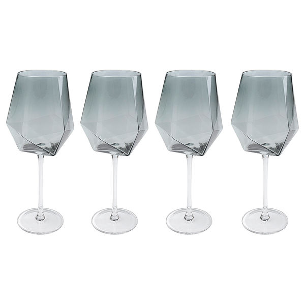 Weinglas Diamond Smoke (4er-Set) - Glas - Transparent / Grau