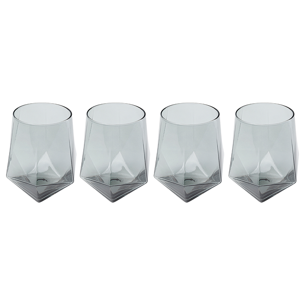 Wasserglas Diamond Smoke (4er-Set) - Glas - Transparent / Grau