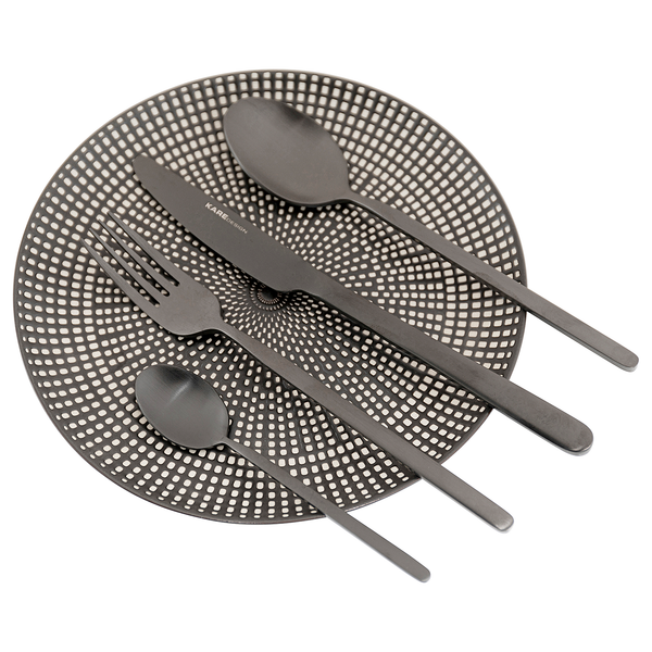Besteck-Set Gloria (16-teilig) - Edelstahl - Schwarz