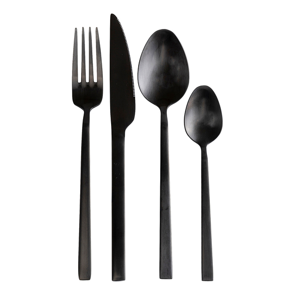 Besteck-Set Gloria (16-teilig) - Edelstahl - Schwarz
