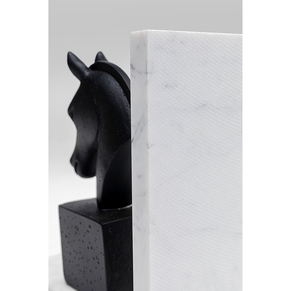 Buchstütze Horse (2-teilig) - Polyresin / Marmor - Mehrfarbig