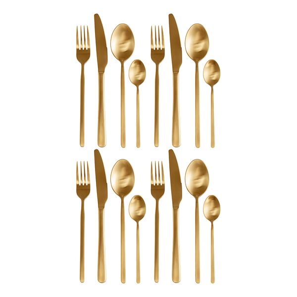Besteck-Set Gloria (16-teilig) - Edelstahl - Gold