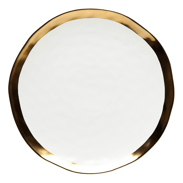 Frühstücksteller Bell (4er-Set) - Porzellan - Weiß  / Gold