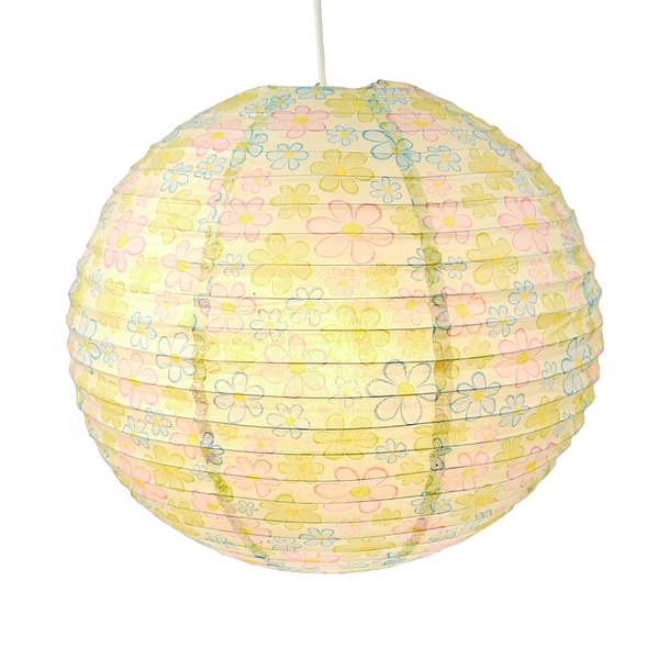 Lampenschirm Bunte Blumen - Papier / Eisen - 1-flammig