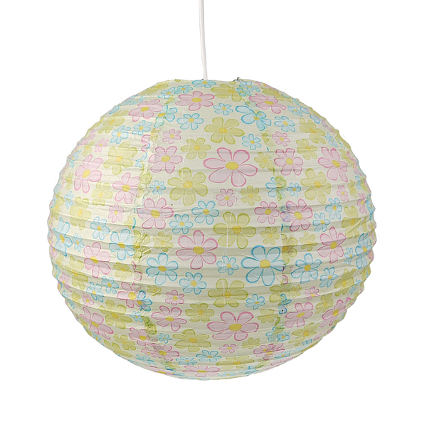 Lampenschirm Bunte Blumen - Papier / Eisen - 1-flammig