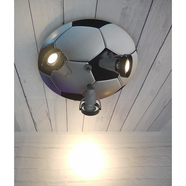 Kinderzimmerleuchte Fußball IV - Eisen / Polyacryl - 3-flammig