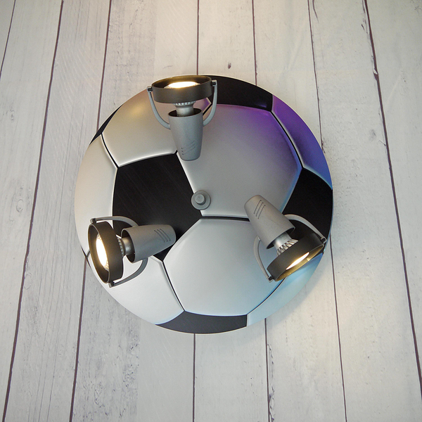 Kinderzimmerleuchte Fußball IV - Eisen / Polyacryl - 3-flammig