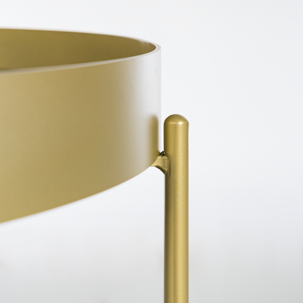 Servierwagen GLENDING - Keramik / Stahl - Marmor Braun Dekor / Gold