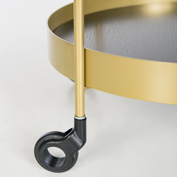 Servierwagen GLENDING - Keramik / Stahl - Marmor Braun Dekor / Gold