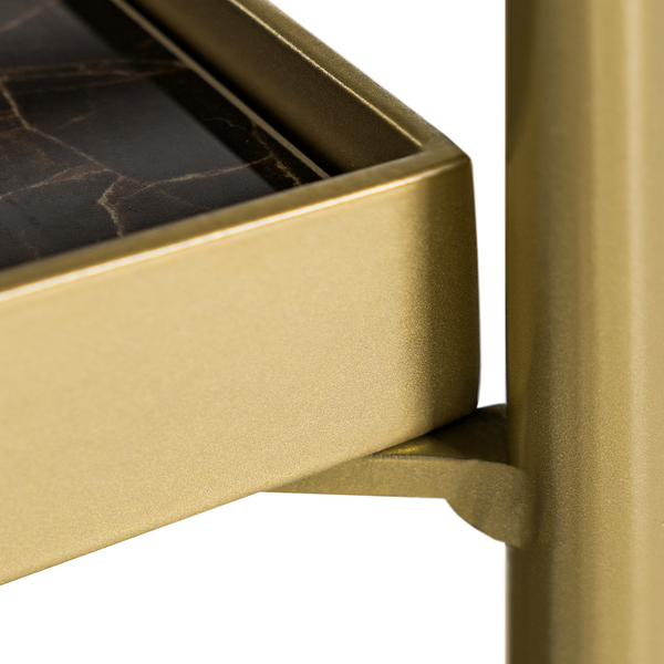 Servierwagen Randalstown - Keramik / Metall - Marmor Braun Dekor / Gold