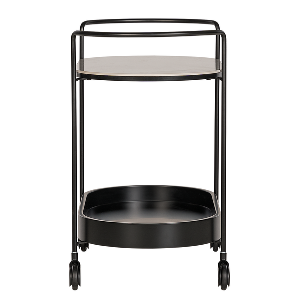 Servierwagen Valleymount - Keramik / Metall - Marmor Weiß Dekor / Schwarz