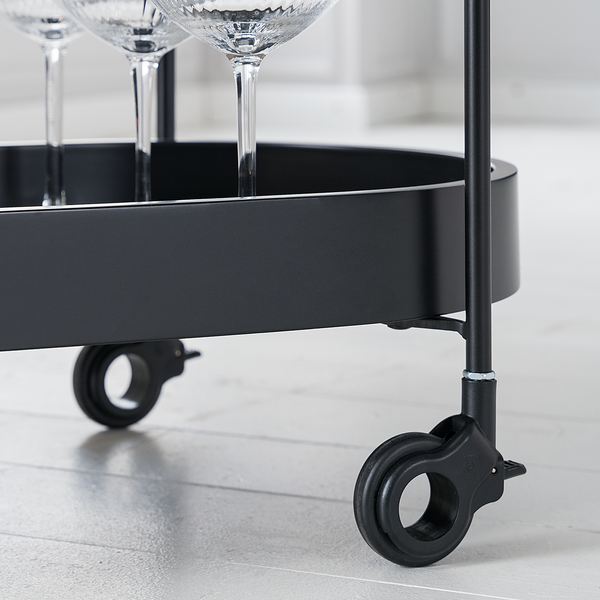 Servierwagen Valleymount - Keramik / Metall - Marmor Weiß Dekor / Schwarz