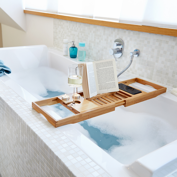 Badewannenablage FEELS LIKE HEAVEN - Bambus / Edelstahl - Natur