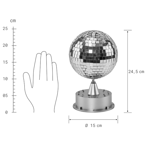 Discokugel DISCO - PVC / Glas - Silber