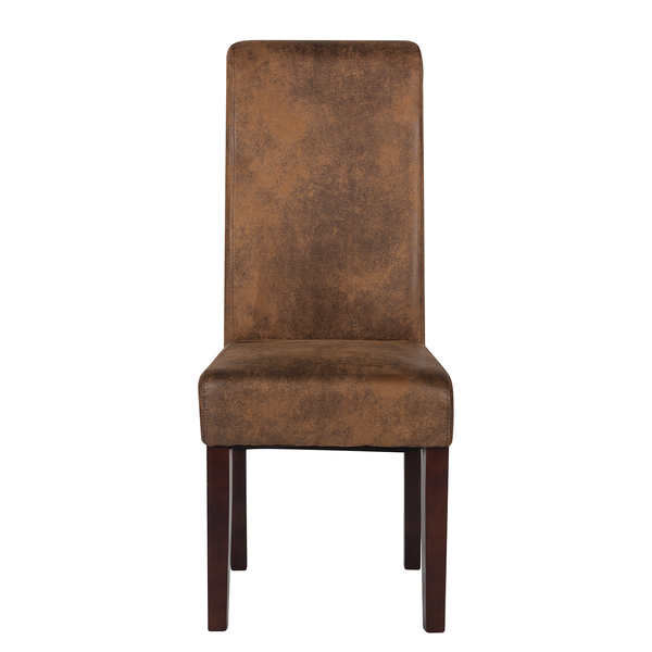 Polsterstuhl Nello IV (2er-Set) - Braun - Microfaser - Gummibaum - 47 x 108 x 64 cm