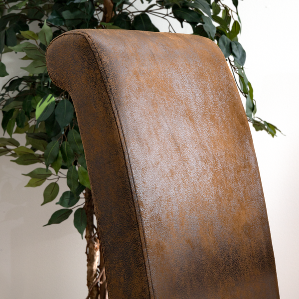 Polsterstuhl Nello IV (2er-Set) - Braun - Microfaser - Gummibaum - 47 x 108 x 64 cm