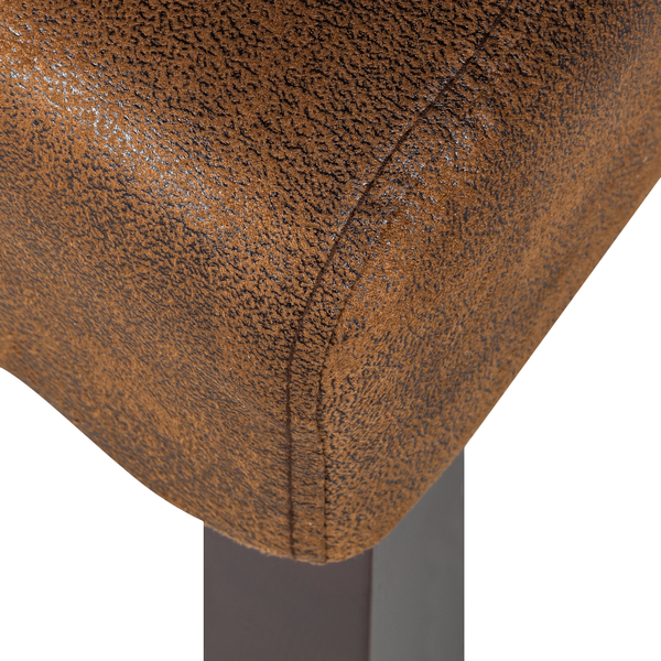 Polsterstuhl Nello IV (2er-Set) - Braun - Microfaser - Gummibaum - 47 x 108 x 64 cm