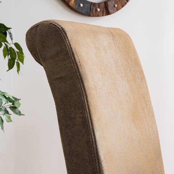 Polsterstuhl Nello III - Braun - Microfaser - Eiche - 47 x 108 x 64 cm