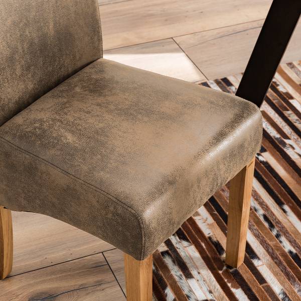 Polsterstuhl Nello III - Braun - Microfaser - Eiche - 47 x 108 x 64 cm