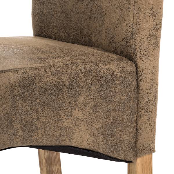 Polsterstuhl Nello III - Braun - Microfaser - Eiche - 47 x 108 x 64 cm