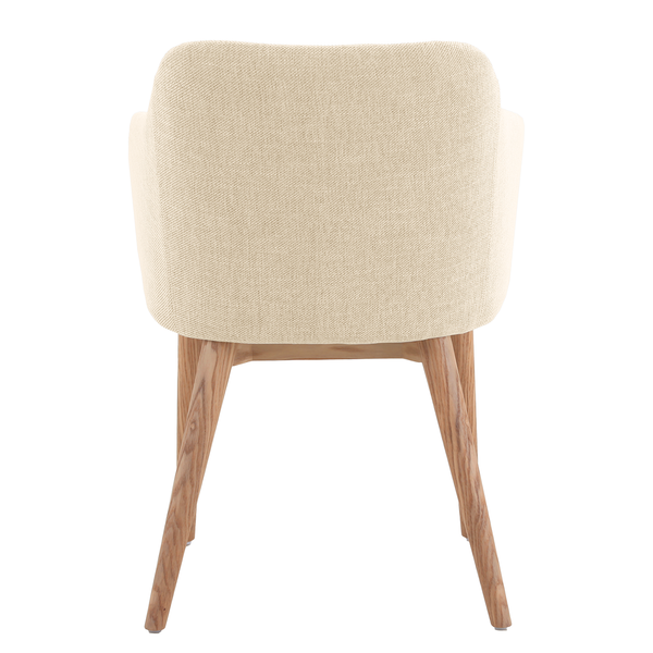 Armlehnenstuhl Corrie - Webstoff / Esche massiv - Creme