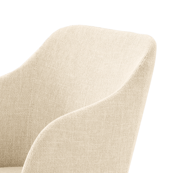Armlehnenstuhl Corrie - Webstoff / Esche massiv - Creme
