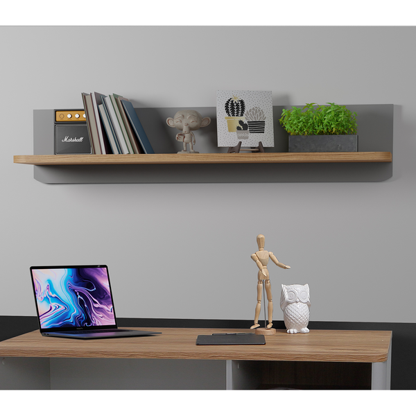 Wandboard Twyford - Grau / Walnuss Dekor