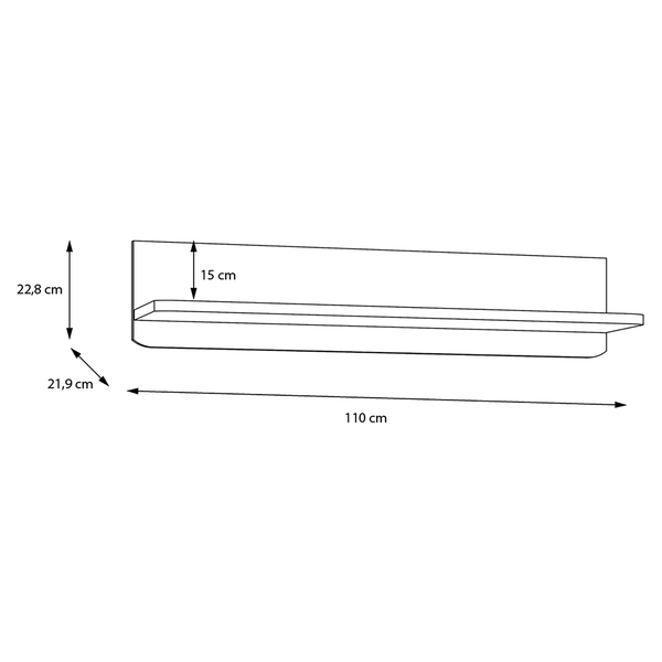 Wandboard Twyford - Grau / Walnuss Dekor