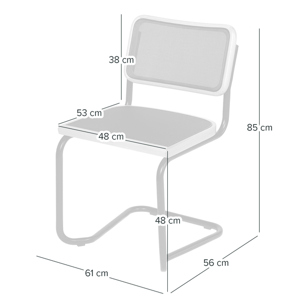Freischwinger HOLM 2er-Set  Mesh - Schwarz