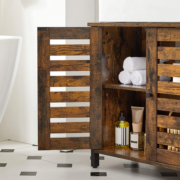 Waschbeckenunterschrank Jamban III - Braun / Schwarz