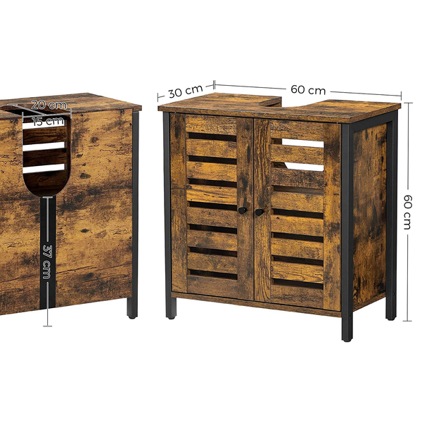 Waschbeckenunterschrank Jamban III - Braun / Schwarz