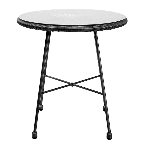 Sitzgruppe Copacabana 3-teilig - Stahl / Polyrattan - Schwarz
