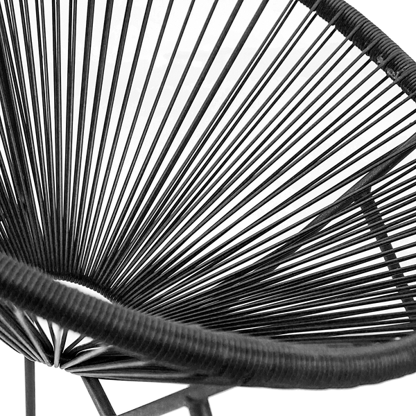 Sitzgruppe Copacabana 3-teilig - Stahl / Polyrattan - Schwarz