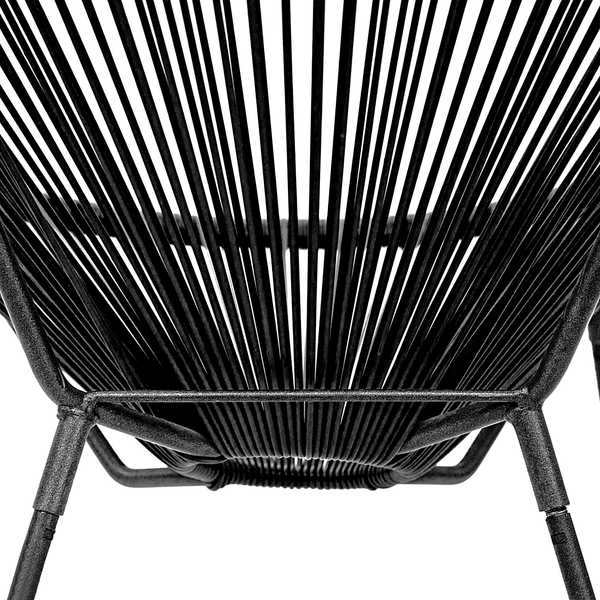 Sitzgruppe Copacabana 3-teilig - Stahl / Polyrattan - Schwarz