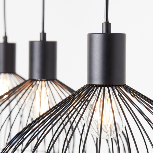 Pendelleuchte Blacky II - Eisen - 3-flammig