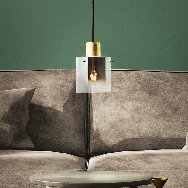 Pendelleuchte Osaki I - Rauchglas / Aluminium - 1-flammig