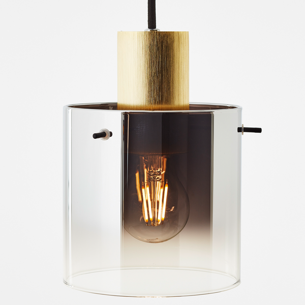 Pendelleuchte Osaki I - Rauchglas / Aluminium - 1-flammig
