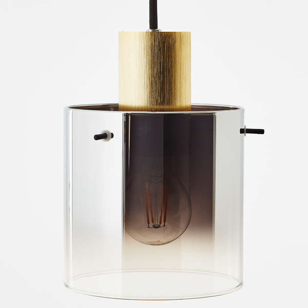 Pendelleuchte Osaki I - Rauchglas / Aluminium - 1-flammig
