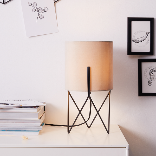 Stehleuchte Atami - Mischgewebe / Stahl - 1-flammig - Beige