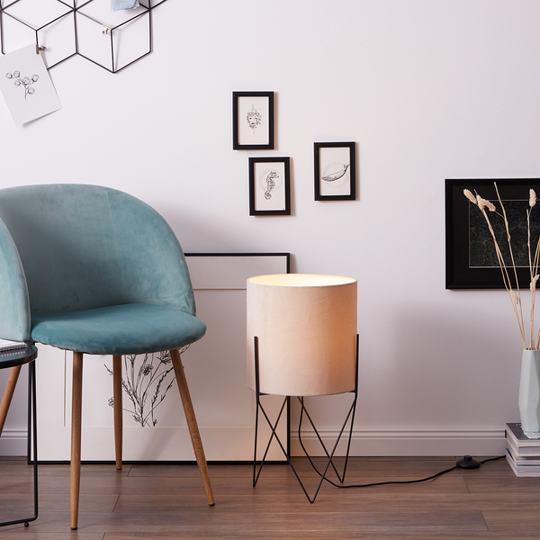 Stehleuchte Atami - Mischgewebe / Stahl - 1-flammig - Beige