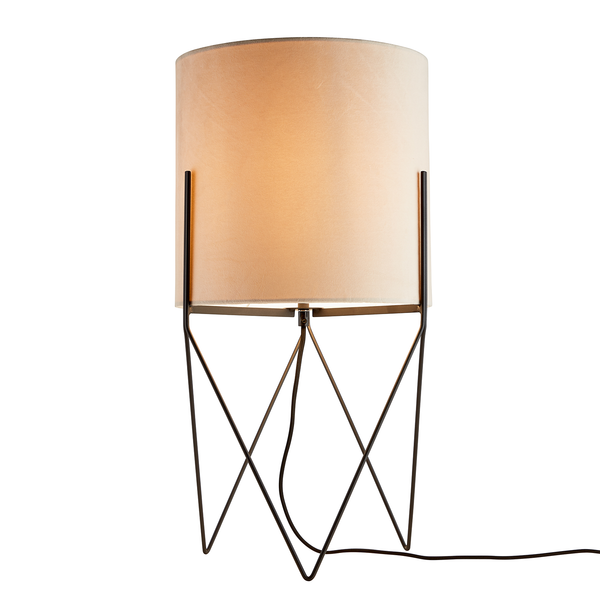 Stehleuchte Atami - Mischgewebe / Stahl - 1-flammig - Beige