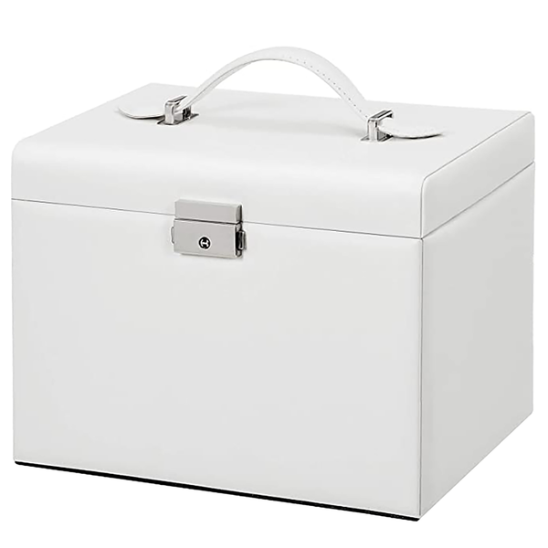 Schmuckbox La Chapelle IV - Kunstleder / Samt - Weiß / Beige
