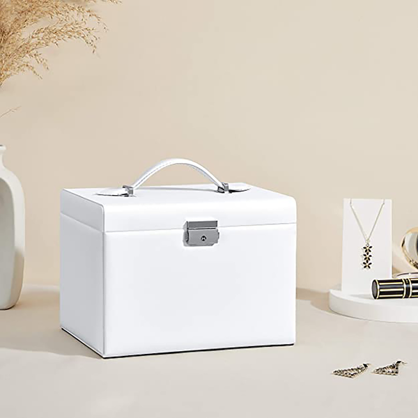 Schmuckbox La Chapelle IV - Kunstleder / Samt - Weiß / Beige