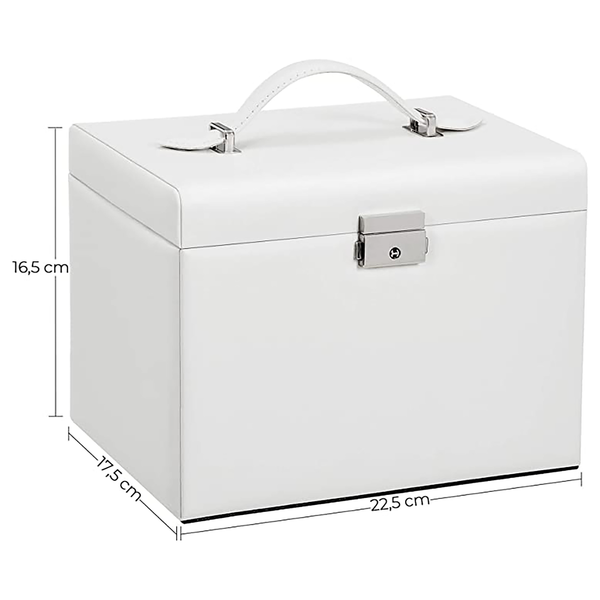 Schmuckbox La Chapelle IV - Kunstleder / Samt - Weiß / Beige